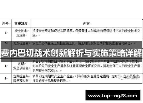 费内巴切战术创新解析与实施策略详解