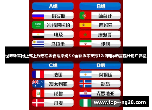 世界杯官网正式上线志愿者管理系统3 0全新版本支持12种国际语言提升用户体验